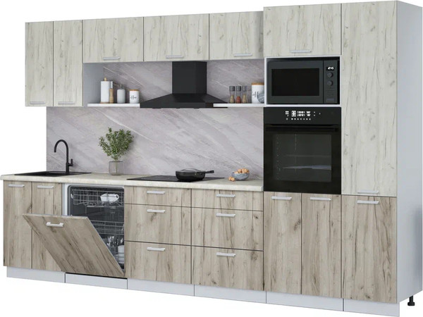 Кухонный гарнитур Интерлиния Мила Лайт 3.4-ПМ1  - фото