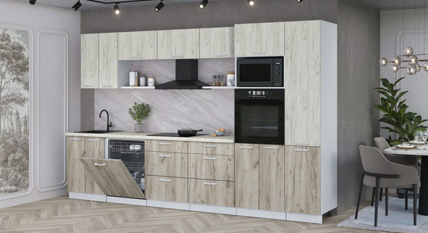 Кухонный гарнитур Интерлиния Мила Лайт 3.4-ПМ1 