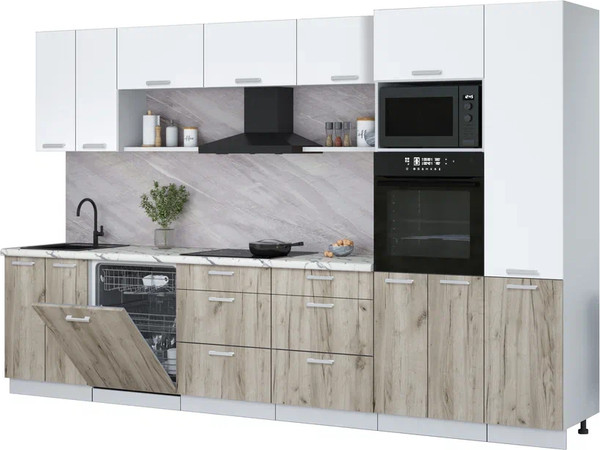 Кухонный гарнитур Интерлиния Мила Лайт 3.4-ПМ1  - фото