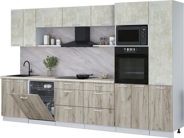 Кухонный гарнитур Интерлиния Мила Лайт 3.4-ПМ1  - фото