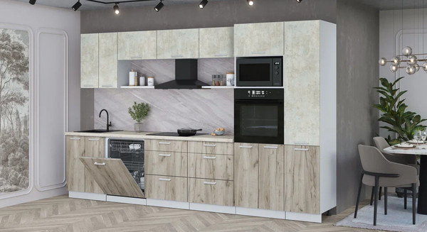 Кухонный гарнитур Интерлиния Мила Лайт 3.4-ПМ1 