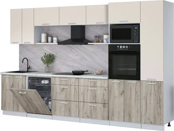 Кухонный гарнитур Интерлиния Мила Лайт 3.4-ПМ1  - фото