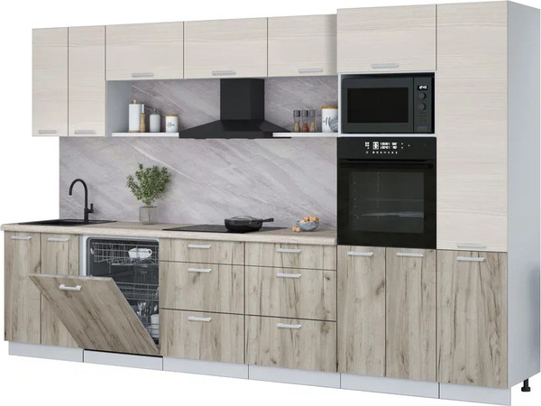 Кухонный гарнитур Интерлиния Мила Лайт 3.4-ПМ1  - фото