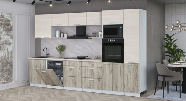 Кухонный гарнитур Интерлиния Мила Лайт 3.4-ПМ1 