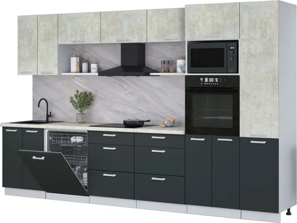 Кухонный гарнитур Интерлиния Мила Лайт 3.4-ПМ1  - фото