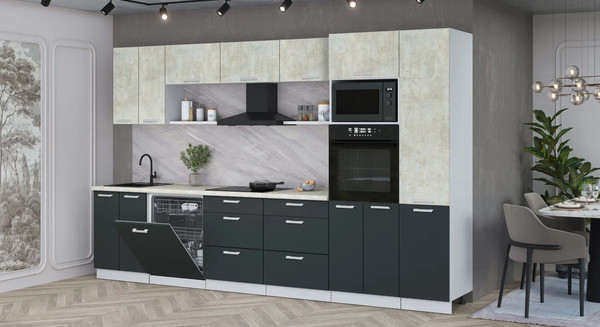 Кухонный гарнитур Интерлиния Мила Лайт 3.4-ПМ1 