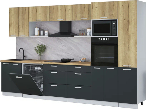 Кухонный гарнитур Интерлиния Мила Лайт 3.4-ПМ1  - фото