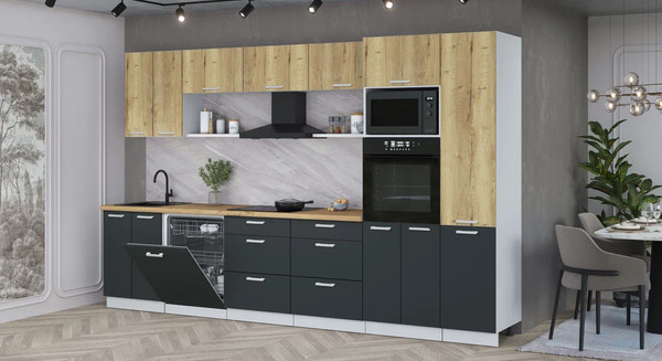 Кухонный гарнитур Интерлиния Мила Лайт 3.4-ПМ1 