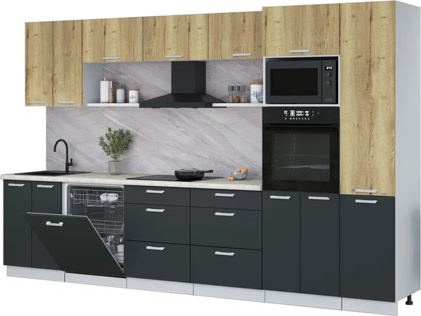 Кухонный гарнитур Интерлиния Мила Лайт 3.4-ПМ1  - фото