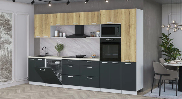 Кухонный гарнитур Интерлиния Мила Лайт 3.4-ПМ1 