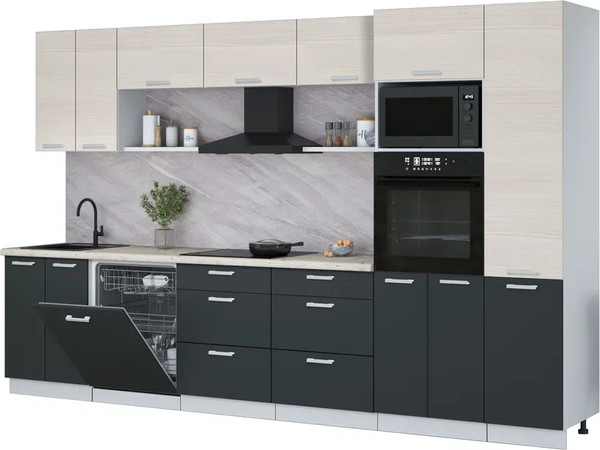 Кухонный гарнитур Интерлиния Мила Лайт 3.4-ПМ1  - фото