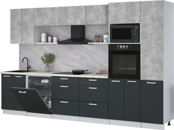 Кухонный гарнитур Интерлиния Мила Лайт 3.4-ПМ1  - фото