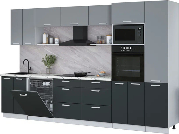 Кухонный гарнитур Интерлиния Мила Лайт 3.4-ПМ1  - фото