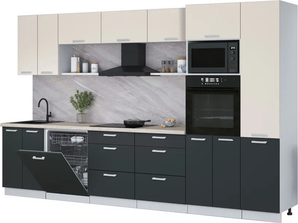 Кухонный гарнитур Интерлиния Мила Лайт 3.4-ПМ1  - фото