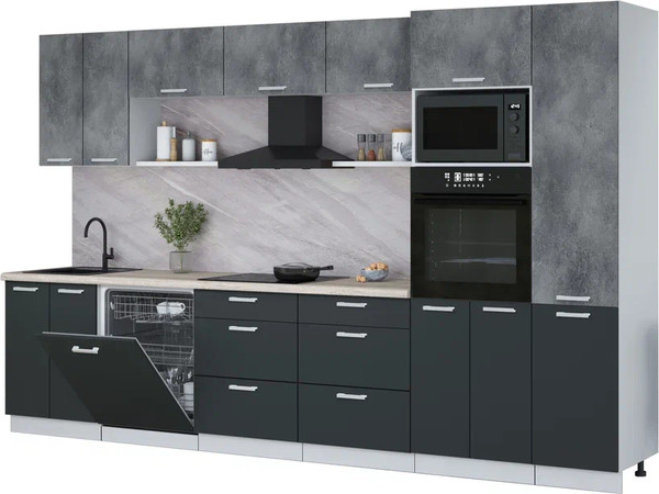 Кухонный гарнитур Интерлиния Мила Лайт 3.4-ПМ1  - фото