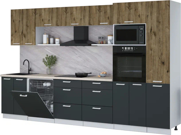 Кухонный гарнитур Интерлиния Мила Лайт 3.4-ПМ1  - фото