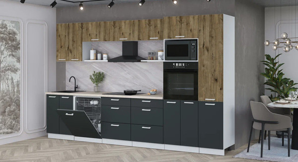 Кухонный гарнитур Интерлиния Мила Лайт 3.4-ПМ1 