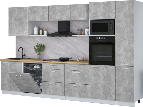 Кухонный гарнитур Интерлиния Мила Лайт 3.4-ПМ1  - фото