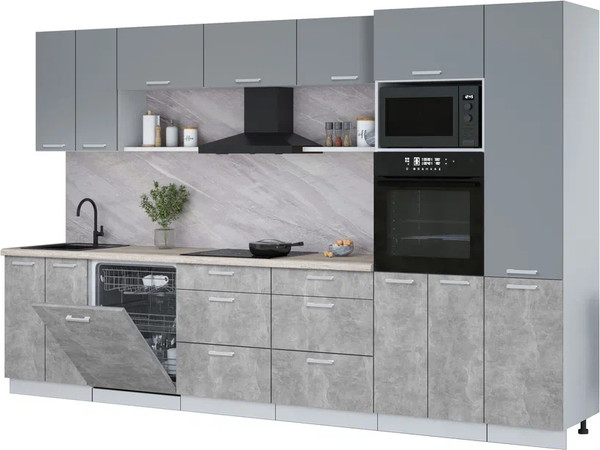 Кухонный гарнитур Интерлиния Мила Лайт 3.4-ПМ1  - фото