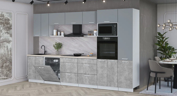 Кухонный гарнитур Интерлиния Мила Лайт 3.4-ПМ1 