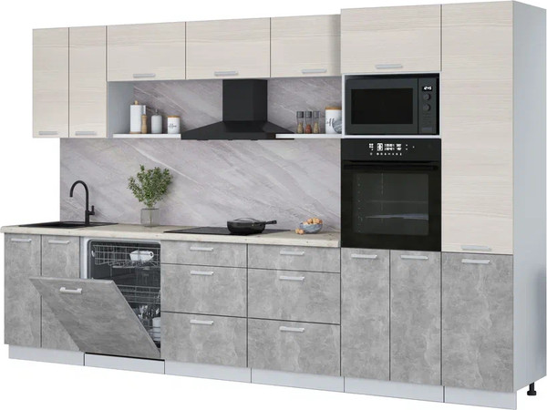 Кухонный гарнитур Интерлиния Мила Лайт 3.4-ПМ1  - фото