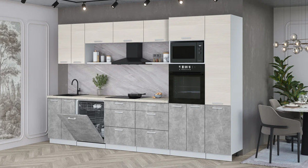 Кухонный гарнитур Интерлиния Мила Лайт 3.4-ПМ1 