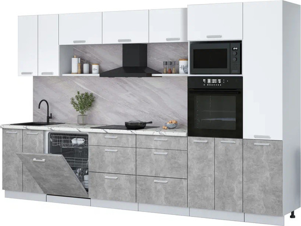 Кухонный гарнитур Интерлиния Мила Лайт 3.4-ПМ1  - фото