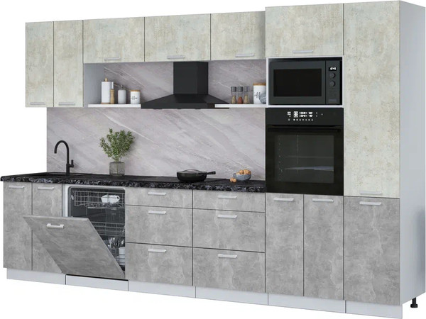 Кухонный гарнитур Интерлиния Мила Лайт 3.4-ПМ1  - фото