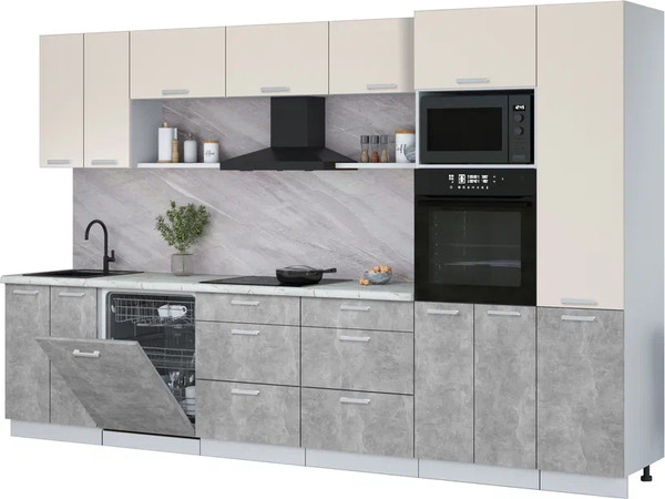 Кухонный гарнитур Интерлиния Мила Лайт 3.4-ПМ1  - фото