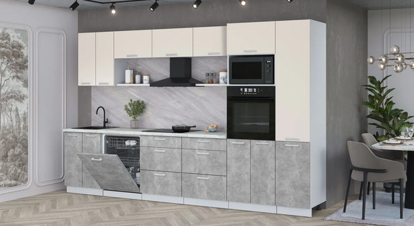 Кухонный гарнитур Интерлиния Мила Лайт 3.4-ПМ1 