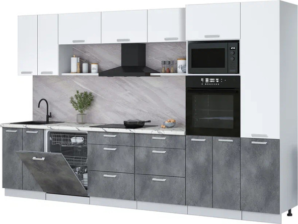 Кухонный гарнитур Интерлиния Мила Лайт 3.4-ПМ1 - фото