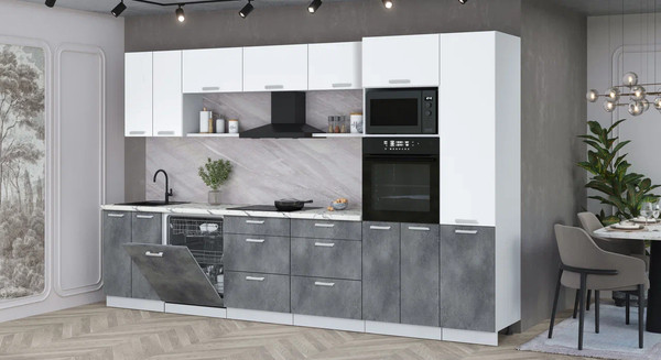 Кухонный гарнитур Интерлиния Мила Лайт 3.4-ПМ1