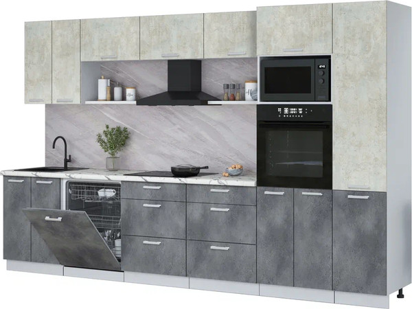 Кухонный гарнитур Интерлиния Мила Лайт 3.4-ПМ1  - фото