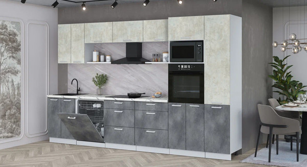 Кухонный гарнитур Интерлиния Мила Лайт 3.4-ПМ1 