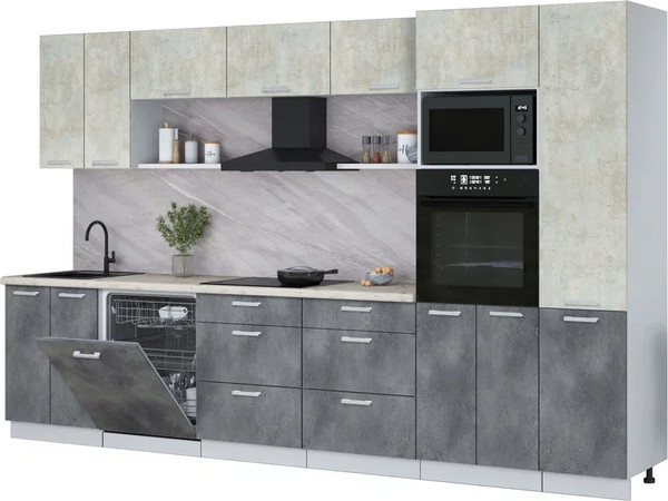 Кухонный гарнитур Интерлиния Мила Лайт 3.4-ПМ1  - фото