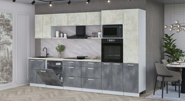 Кухонный гарнитур Интерлиния Мила Лайт 3.4-ПМ1 