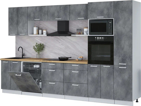 Кухонный гарнитур Интерлиния Мила Лайт 3.4-ПМ1  - фото