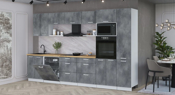 Кухонный гарнитур Интерлиния Мила Лайт 3.4-ПМ1 