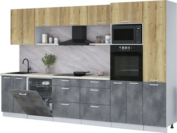 Кухонный гарнитур Интерлиния Мила Лайт 3.4-ПМ1  - фото