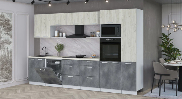 Кухонный гарнитур Интерлиния Мила Лайт 3.4-ПМ1 