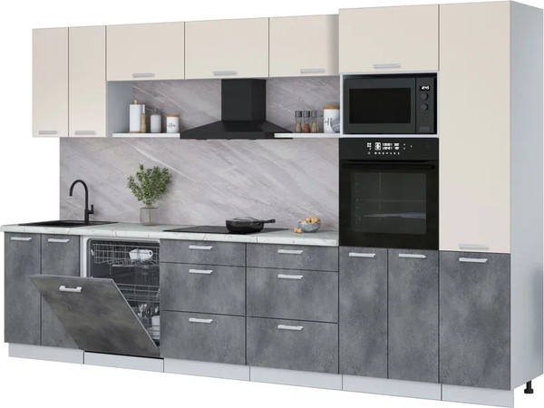 Кухонный гарнитур Интерлиния Мила Лайт 3.4-ПМ1  - фото