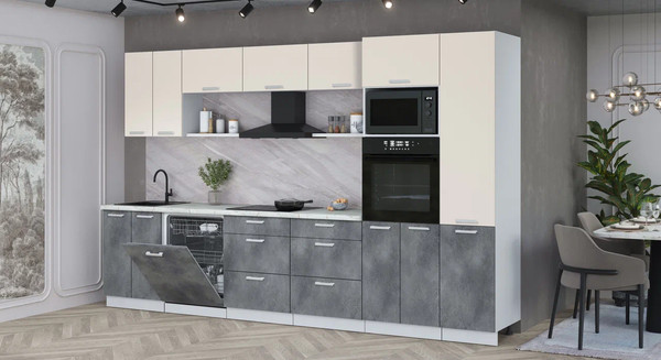 Кухонный гарнитур Интерлиния Мила Лайт 3.4-ПМ1 