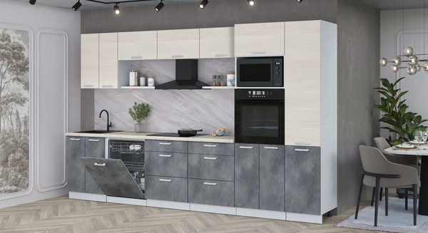 Кухонный гарнитур Интерлиния Мила Лайт 3.4-ПМ1 