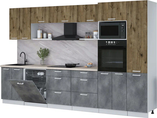 Кухонный гарнитур Интерлиния Мила Лайт 3.4-ПМ1  - фото