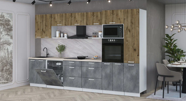 Кухонный гарнитур Интерлиния Мила Лайт 3.4-ПМ1 