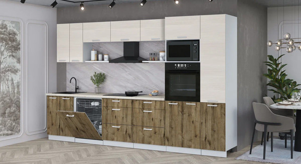 Кухонный гарнитур Интерлиния Мила Лайт 3.4-ПМ1 