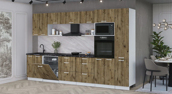 Кухонный гарнитур Интерлиния Мила Лайт 3.4-ПМ1 