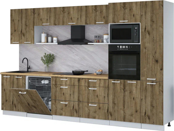 Кухонный гарнитур Интерлиния Мила Лайт 3.4-ПМ1  - фото