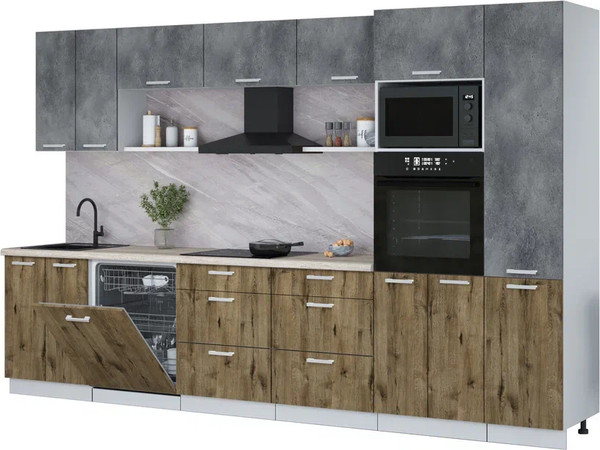 Кухонный гарнитур Интерлиния Мила Лайт 3.4-ПМ1  - фото