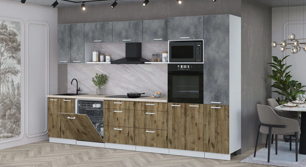 Кухонный гарнитур Интерлиния Мила Лайт 3.4-ПМ1 